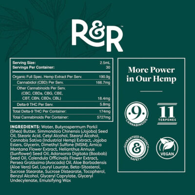 R & R CBD Lotion 1000mg/2500mg - Image 3